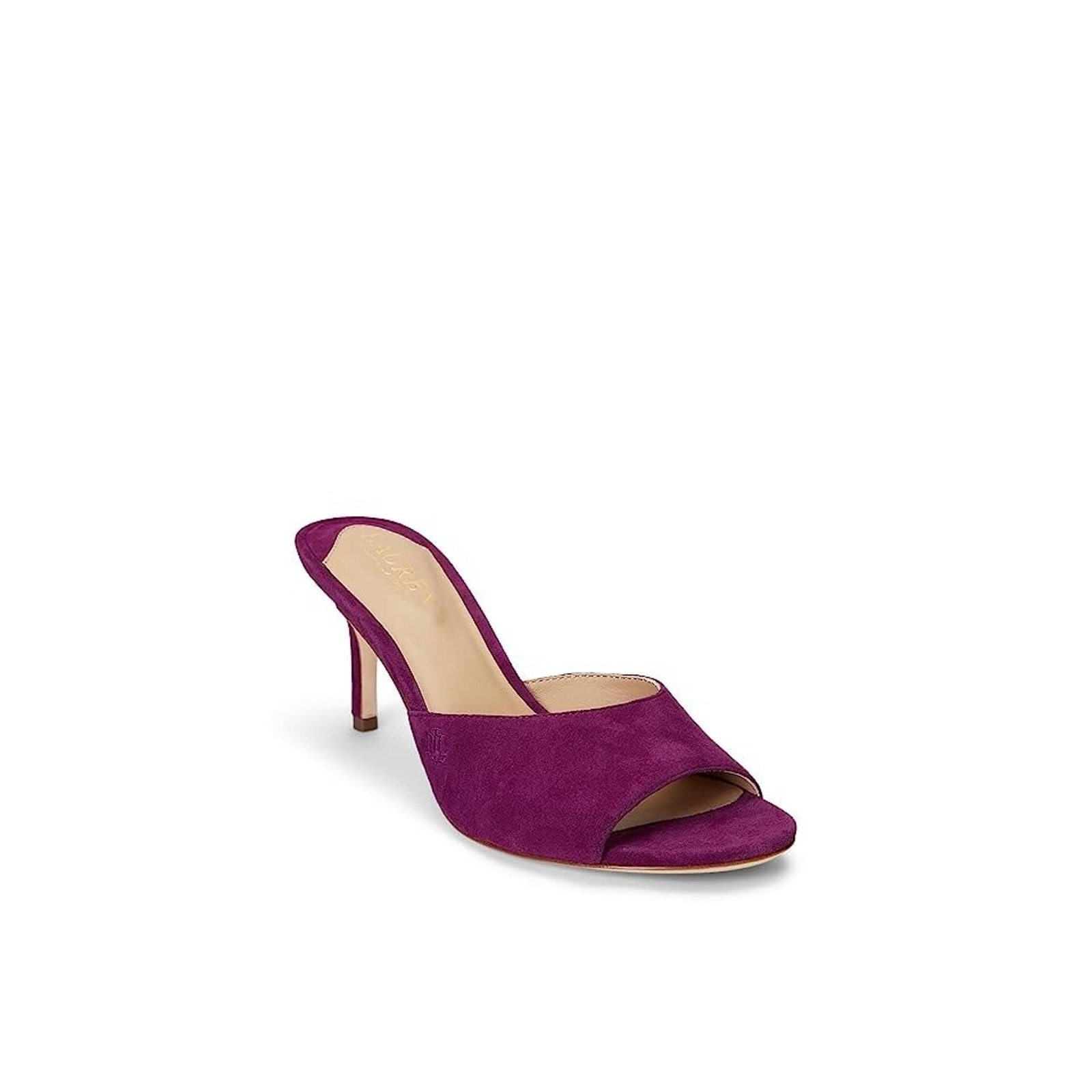 Lauren Ralph Women's Lyanna Slip-On Suede Sandals, Plum Caspia Size 6.5m